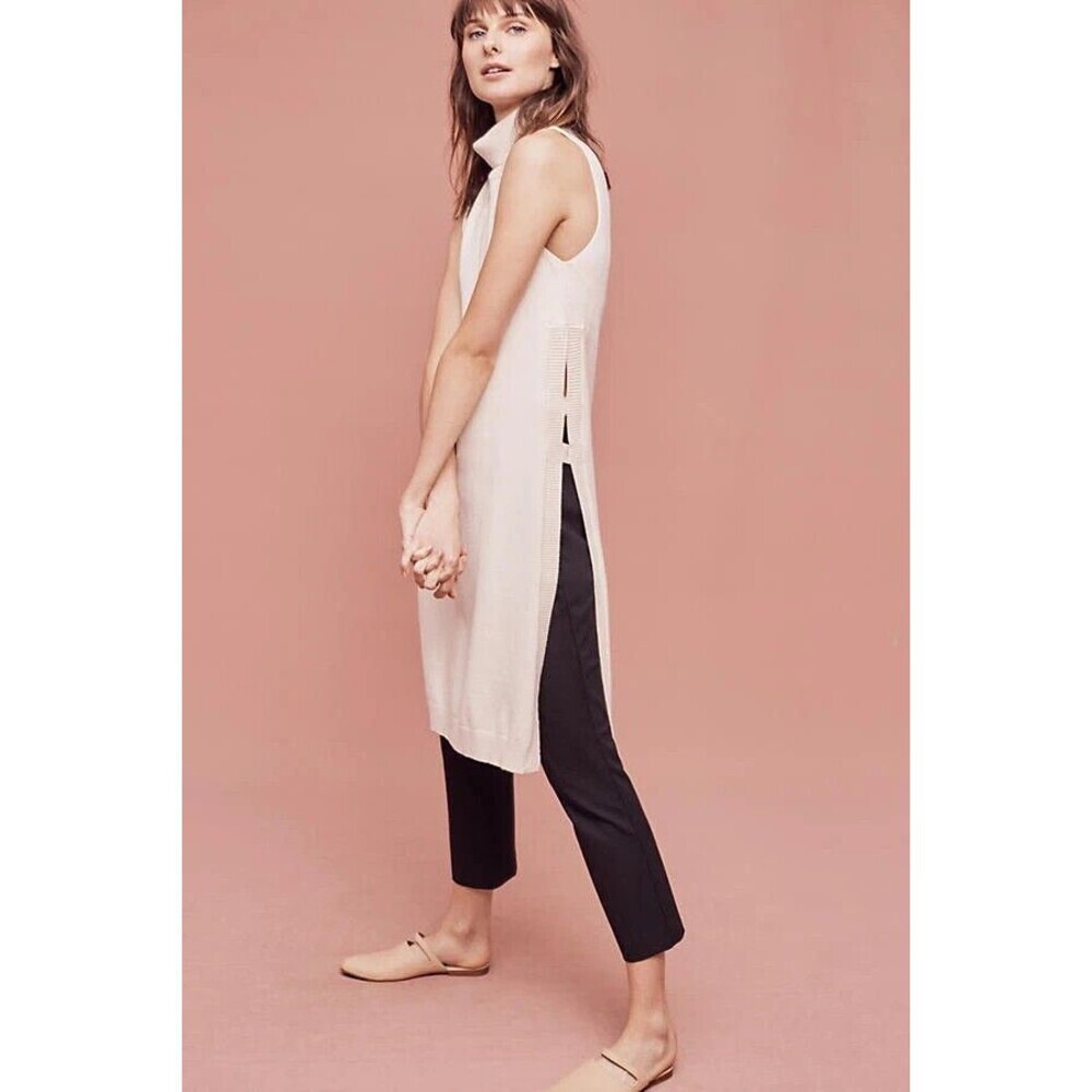 La Fee Verte Renna Turtleneck Tunic Long Cut Out Sleeveless Sweater Size M